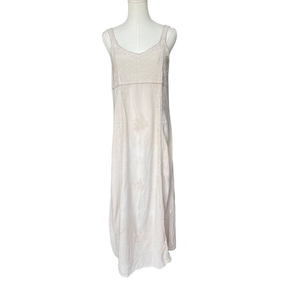 Boutique Boho Embroidered Maxi Dress One Size Ethnic Hippie Festival Indie - Picture 1 of 7